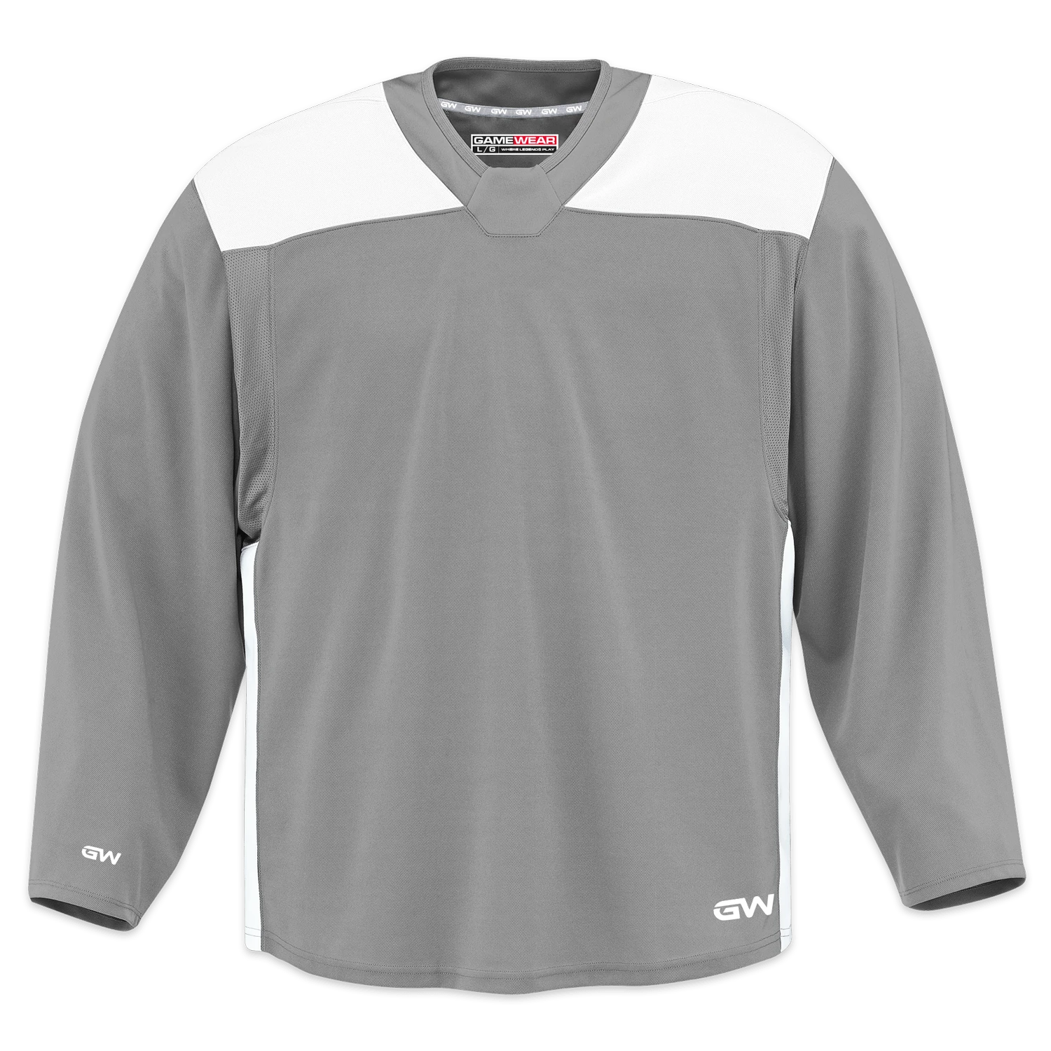 GameWear GW6500 ProLite Series Senior Hockey Practice Jersey - Grey / White 1 GameWear GW6500 ProLite Series Senior Hockey Practice Jersey - Grey / White